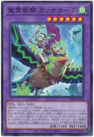 遊戯王 聖霊獣騎 カンナホーク(イラスト違い)[TW01][TW01-JP138][ノーマル]